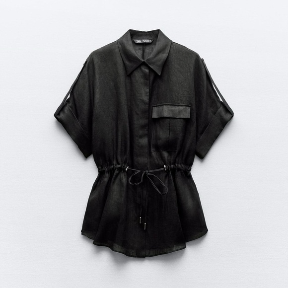 ZARA NWT 100% Linen Shirt Size M - Picture 1 of 6